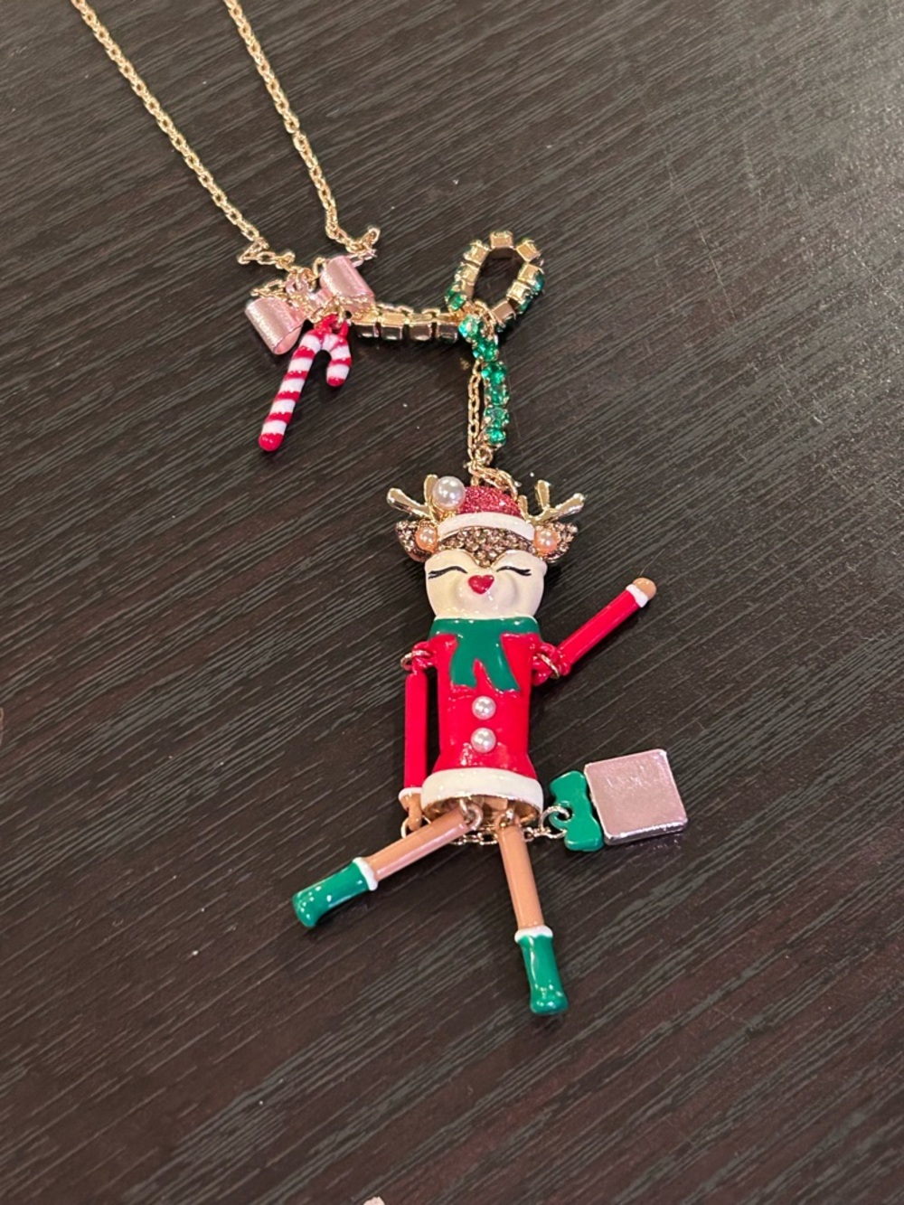 BETSEY JOHNSON Long Necklace With Reindeer Pendant NWTS
